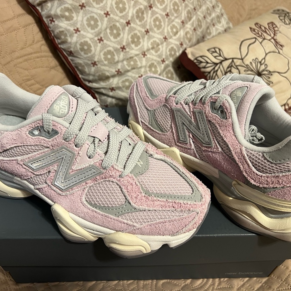 New Balance Kids' Pink and Gray Sneakers